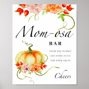 Affiche Petit bar à fleurs citrouille Maman-Osa
