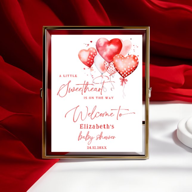 Affiche Petit bébé de la Saint-Valentin bienvenue (Créateur téléchargé)
