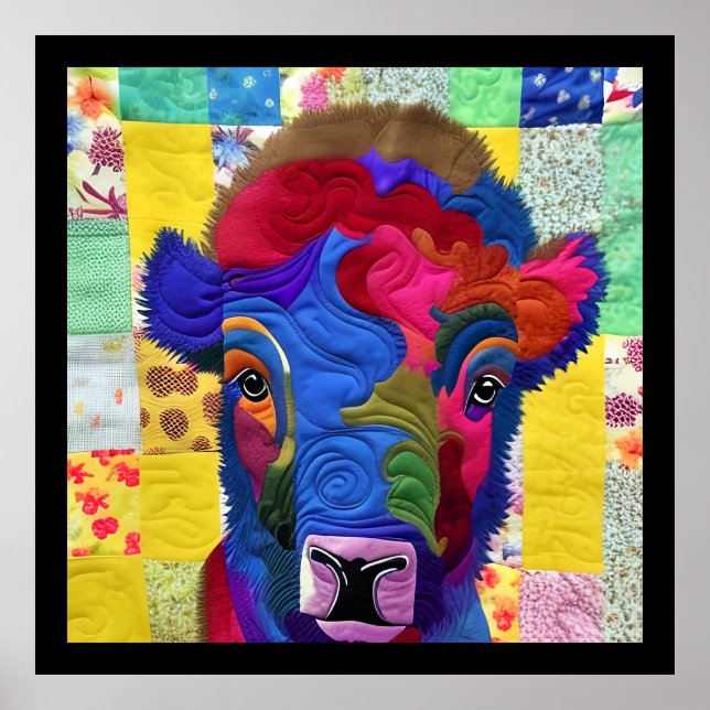 Affiche Petit Bison Bison Quilt Comme Design (Devant)