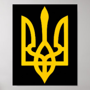 Affiche Petit blason ukrainien symbole de drapeau signe lo
