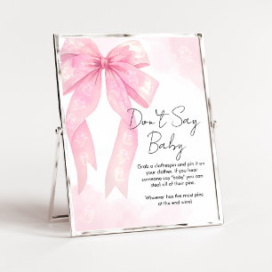 Affiche Petit Boo Arc Rose Fête Ne Dis Pas Panneau Bébé