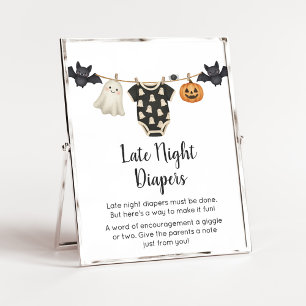Affiche Petit Boo Clothesline Baby Late Night Diaper Signa