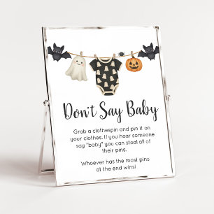 Affiche Petit Boo Clothesline Baby Ne pas dire Bébé Signe