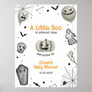 Affiche Petit Boo Ghost Boy Baby shower Bienvenue
