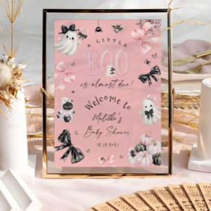 Affiche Petit Boo Halloween Baby shower fille Bienvenue