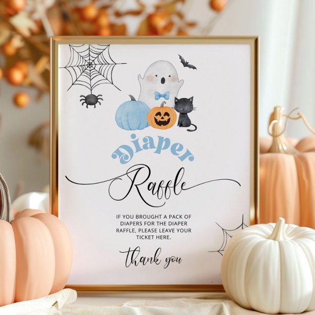 Affiche Petit Boo Halloween Blue Diaper tombole (Créateur téléchargé)
