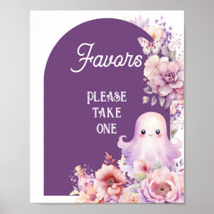 Affiche Petit Boo halloween Faveurs s'il vous plaît prendr