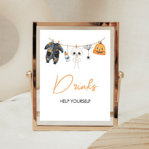 Affiche Petit Boo Halloween Ligne de vêtements Panneau de
