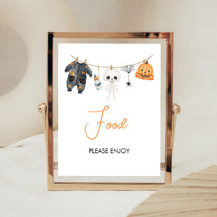 Affiche Petit Boo Halloween Linge à Linge Panneau de Nourr