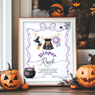 Affiche Petit Boo Halloween tombole diaper violet tombole