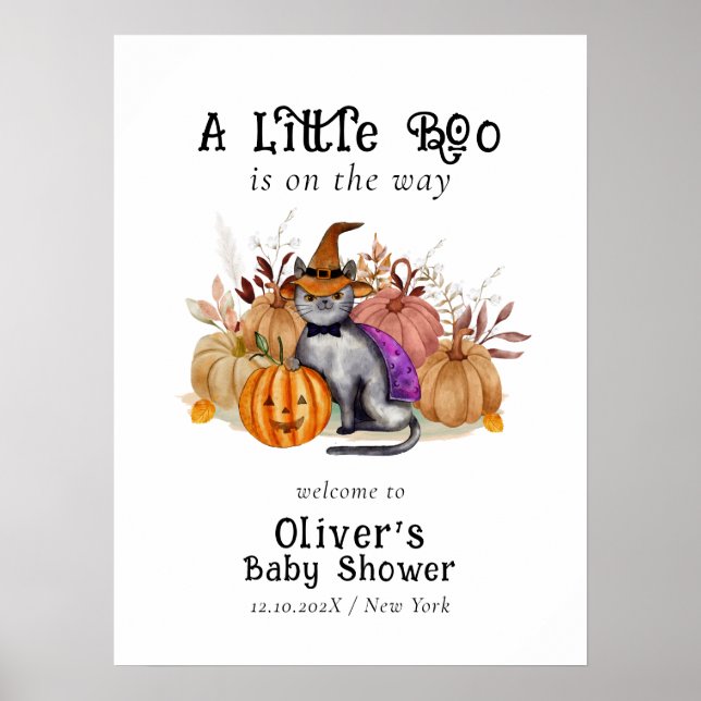 Affiche Petit Boo Poem Chat Baby shower Bienvenue (Devant)