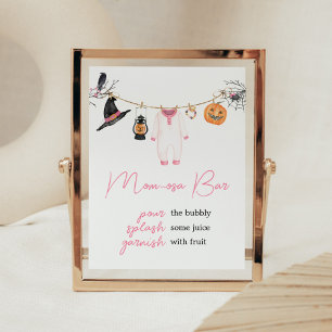 Affiche Petit Boo rose Halloween Baby shower Maman Osa Bar