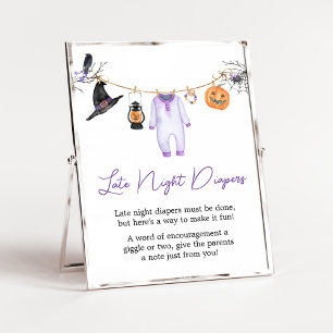 Affiche Petit Boo Violet Halloween Diapositives De Nuit Ta