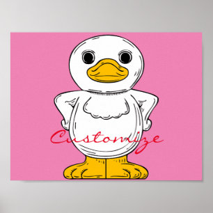 Affiche Petit canard blanc debout Thunder_Cove
