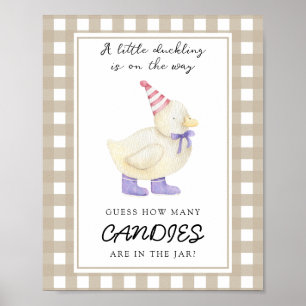 Affiche Petit canard - devinez combien de bonbons