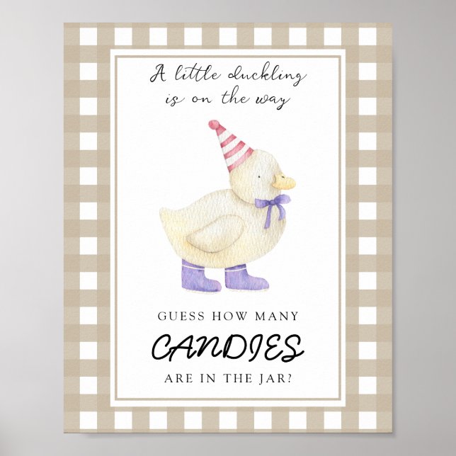 Affiche Petit canard - devinez combien de bonbons (Devant)