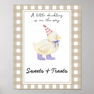 Affiche Petit canard - sucreries et friandises baby shower