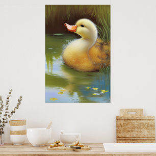 Affiche Petit Caneton Jaune - Nature morte de fantasy arti