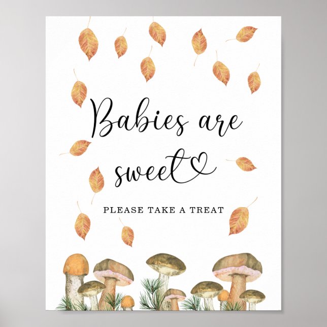 Affiche petit champignon - les bébés sont doux (Devant)