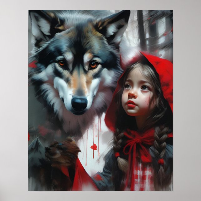 Affiche Petit chaperon rouge et loup (Devant)