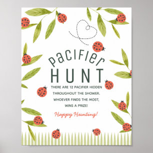 Affiche Petit chasse aux sucettes Ladybug Verte Bébé