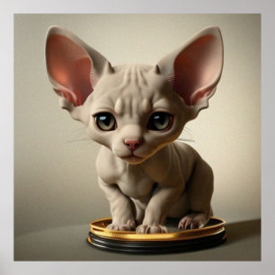 Affiche Petit chaton Sphynx chaton chaton brun foncé