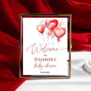 Affiche Petit Chéri Saint-Valentin Baby Shower Bienvenue