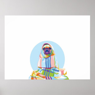 Affiche Petit Chien De Carlin Coloré À Blanket