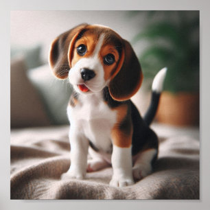 Affiche Petit chiot beagle