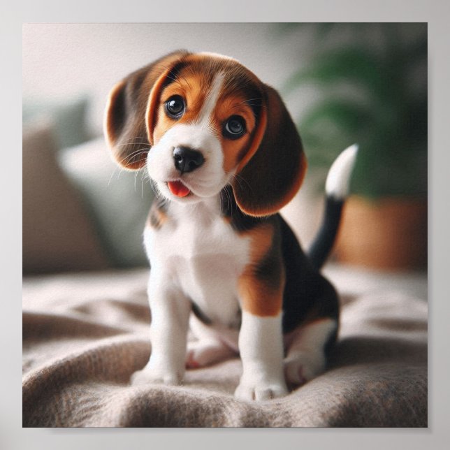 Affiche Petit chiot beagle (Devant)
