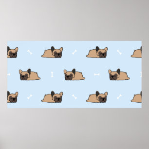 Affiche Petit chiot français bulldog dormant sans soudure