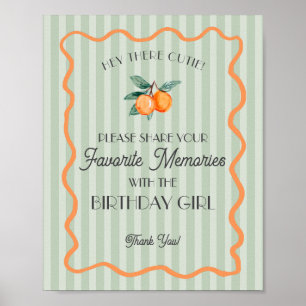Affiche Petit Citron Mignon Vert Souvenir Préféré Annivers