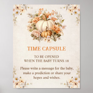 Affiche Petit Citrouille Automne Baby shower Temps Capsule