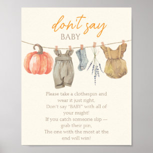 Affiche Petit Citrouille Automne Vêtements Fille Ne pas di