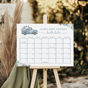 Affiche Petit Citrouille Baby Date d'échéance Calendrier J