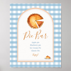 Affiche Petit Citrouille Boho Blue En vichy Pie Bar