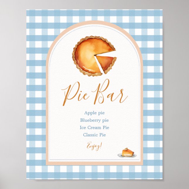 Affiche Petit Citrouille Boho Blue En vichy Pie Bar (Devant)