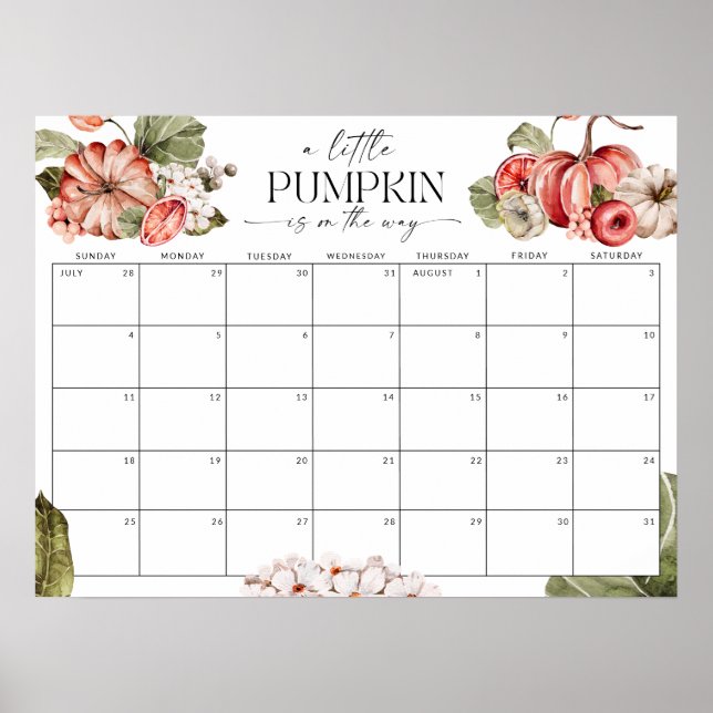 Affiche Petit Citrouille en route pour deviner la date d'é (Devant)