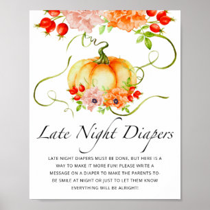 Affiche Petit citrouille floral Late nuit couches jeu