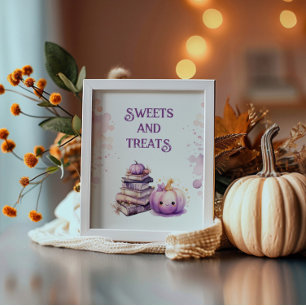 Affiche Petit citrouille Halloween Sucres et friandises