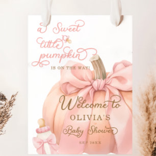 Affiche Petit Citrouille petit Baby shower Bow bienvenue