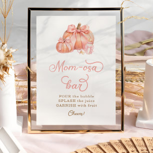 Affiche Petit Citrouille Pink Bow Baby shower Maman-osa