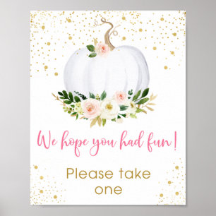 Affiche Petit Citrouille Rose or Anniversaire Favoriser Si