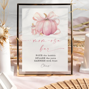 Affiche Petit Citrouille sur le Baby shower Way Pink Bow