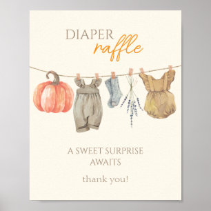 Affiche Petit Citrouille Vêtements d'automne Fille Déchets