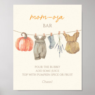 Affiche Petit Citrouille Vêtements d'automne Fille Maman-o