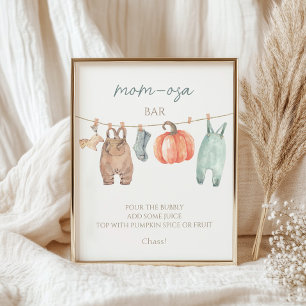 Affiche Petit Citrouille Vêtements d'automne Garçon Maman-