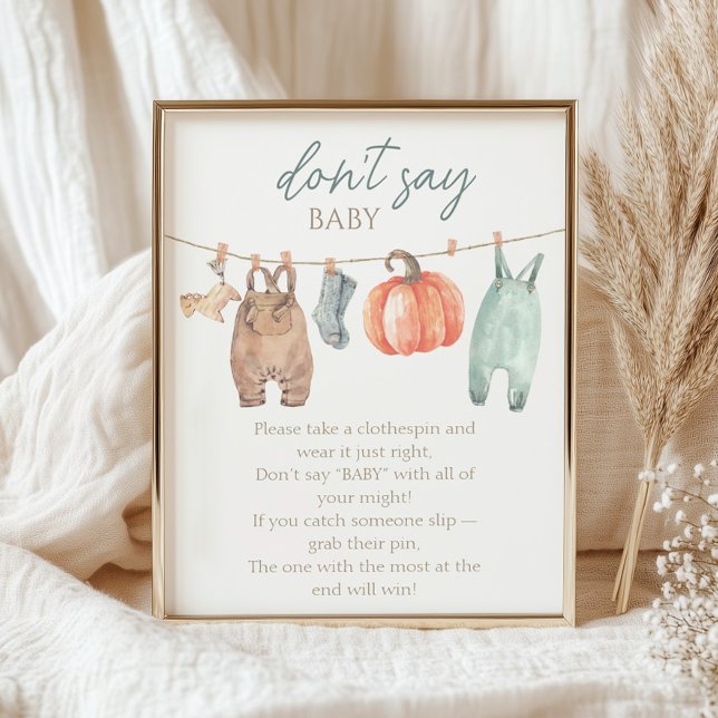 Affiche Petit Citrouille Vêtements d'automne garçon Ne pas (Créateur téléchargé)