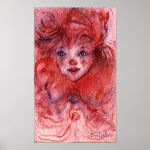 AFFICHE PETIT CLOWN ROUGE