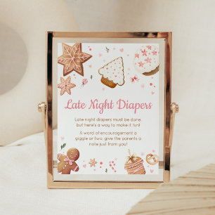 Affiche Petit Cookie de Noël rose Diapositives de nuit